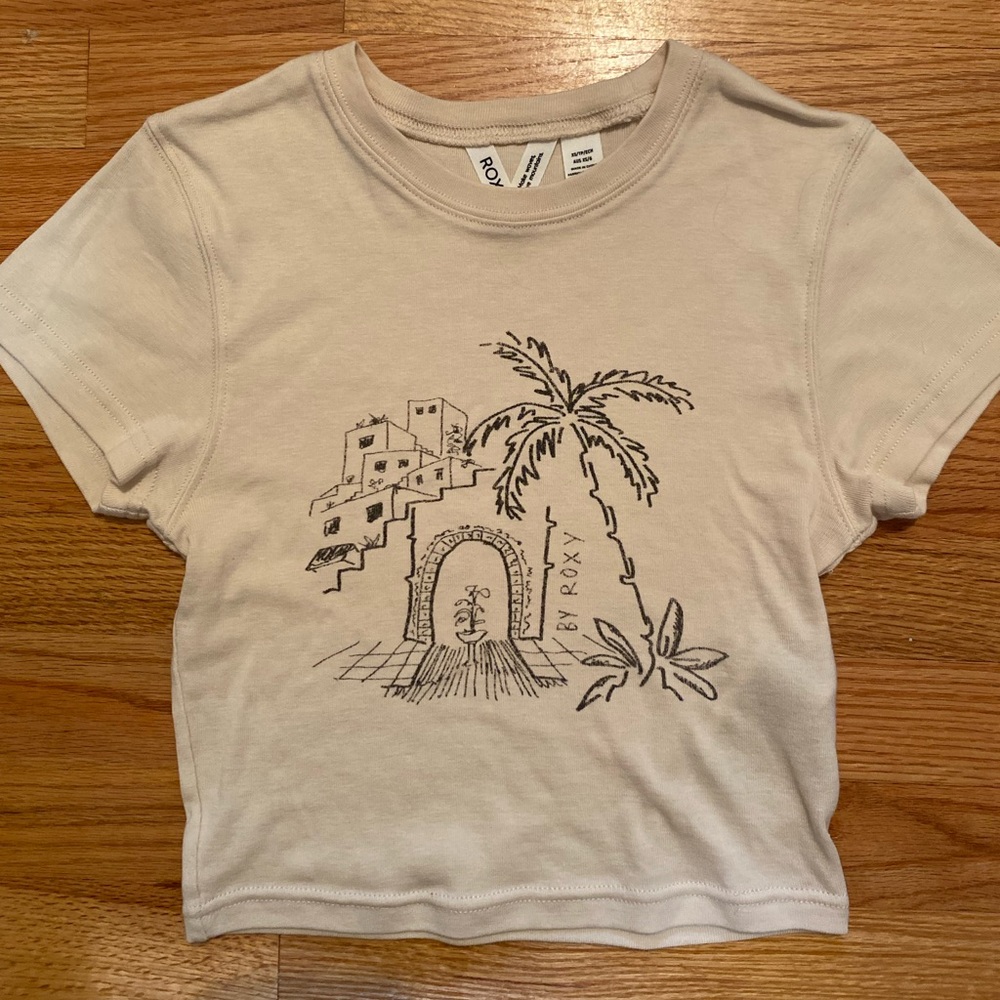 Roxy Kids Beige Graphic Tee
